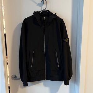 Stone Island Black Windbreaker Jacket